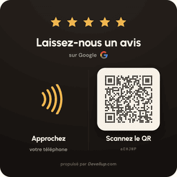Plaque avis Google QR et NFC