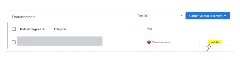 Fiche Google Business Profile non vérifiée avec le message Validation requise