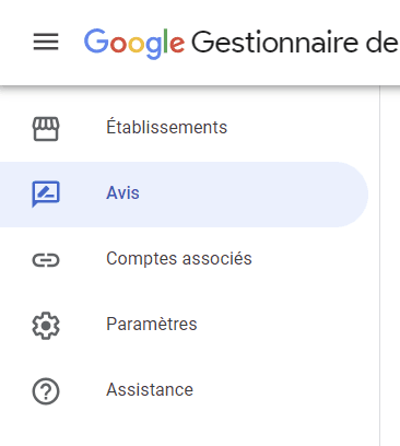 Interface de gestion des avis dans Google Business Profile
